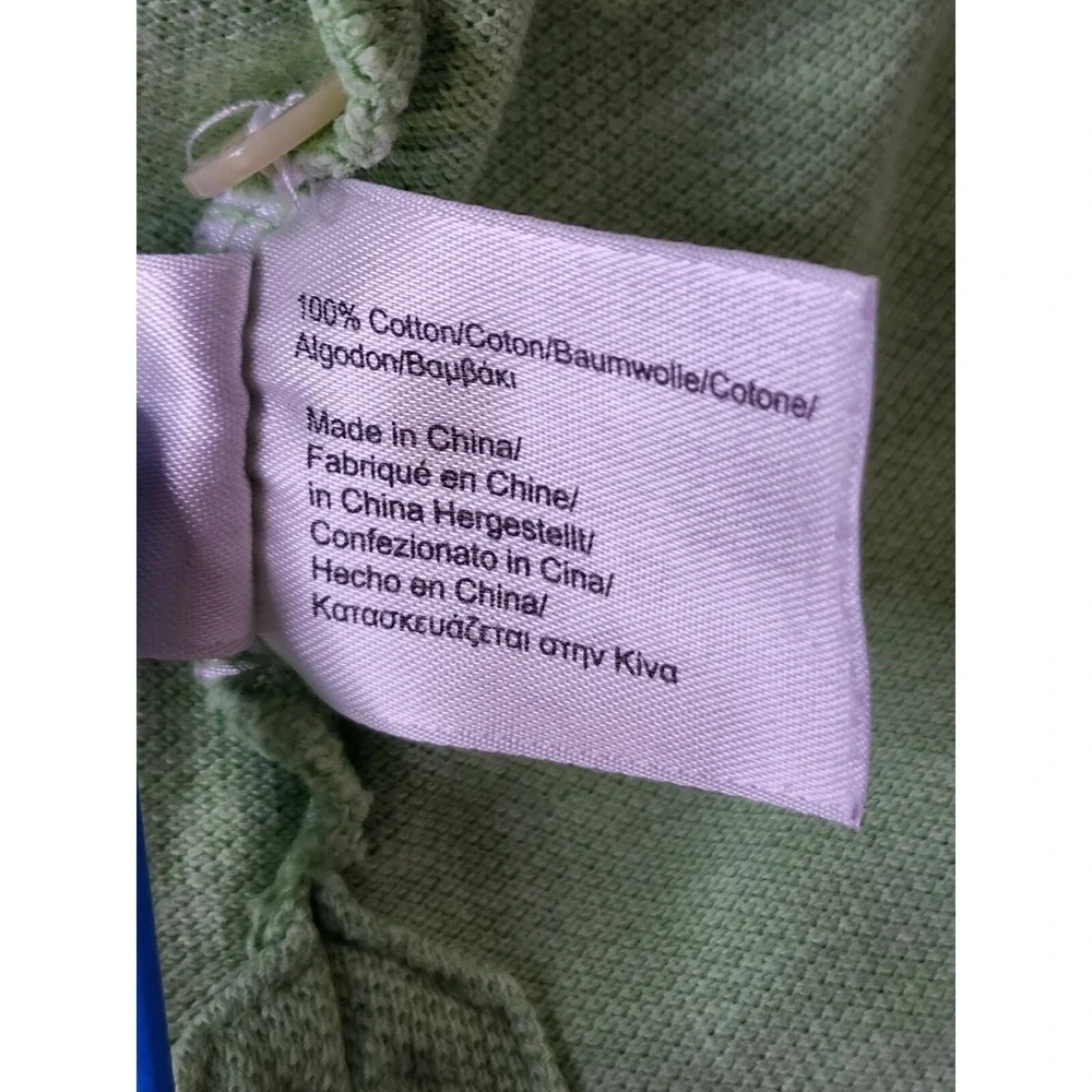 Brooks Brothers 346 Polo Mens Large Green Solid Purple Logo Short Sleeve Shirt - Picture 8 of 9